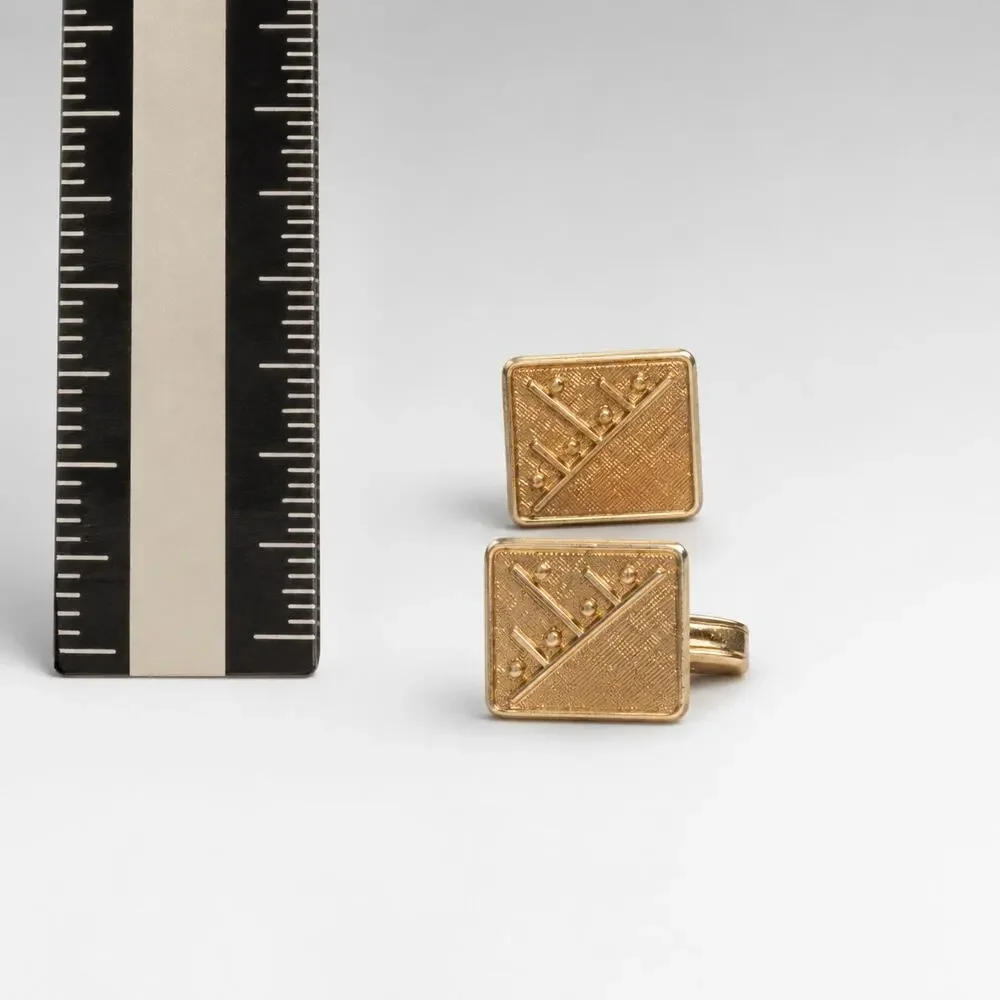 Vintage Silver-Tone Cufflinks Mid-Century‎ Modern Men’s Jewelry 5/8